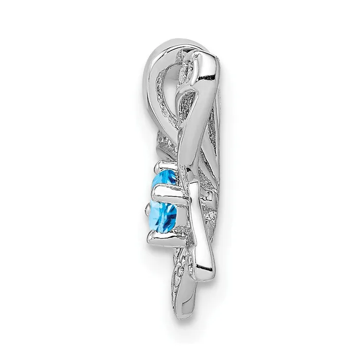Necklaces Goldia Sterling Silver Rhodiumplated Blue Topaz u0026 Diamond Pendant