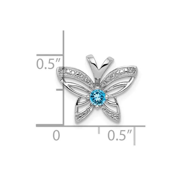 Necklaces Goldia Sterling Silver Rhodiumplated Blue Topaz u0026 Diamond Pendant