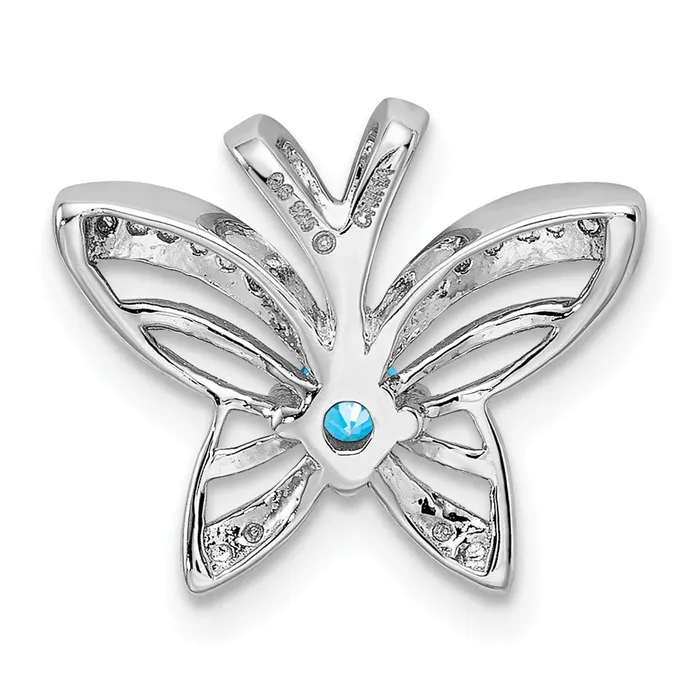 Necklaces Goldia Sterling Silver Rhodiumplated Blue Topaz u0026 Diamond Pendant
