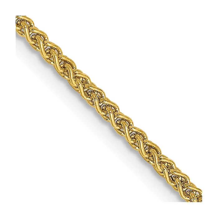 Necklaces MDS 14K Yellow Gold 16 inch 155mm SemiSolid Wheat with Lobster Clasp Chain Necklace Necklaces MDS 14K Yellow Gold 16 inch 155mm SemiSolid Wheat with Lobster Clasp Chain Necklace