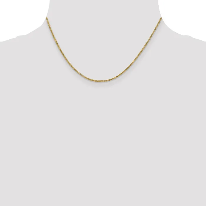 Necklaces MDS 14K Yellow Gold 16 inch 155mm SemiSolid Wheat with Lobster Clasp Chain Necklace Necklaces MDS 14K Yellow Gold 16 inch 155mm SemiSolid Wheat with Lobster Clasp Chain Necklace
