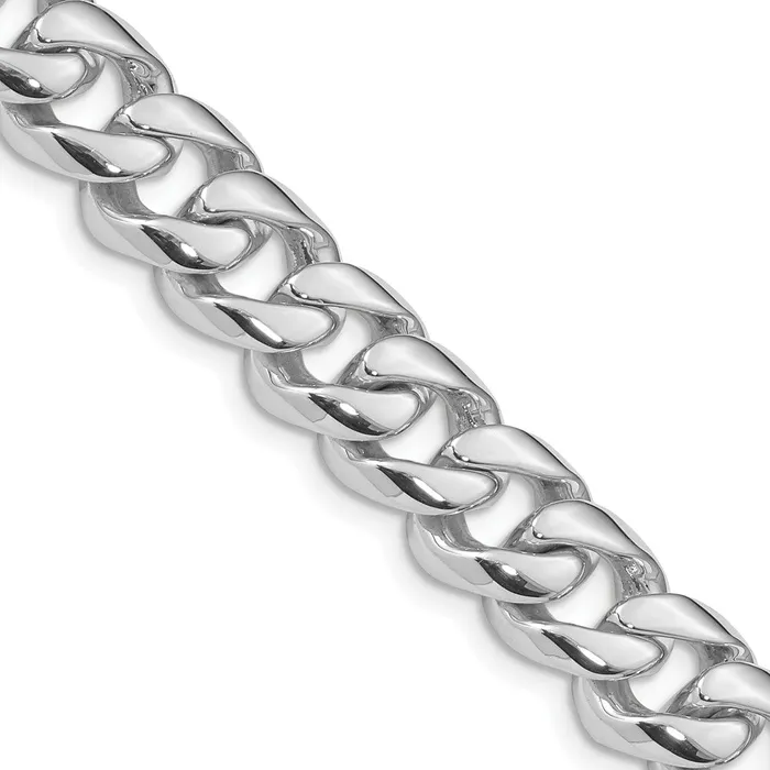 Necklaces MDS Solid 14K White Gold 20 inch 96mm Hand Polished Rounded Curb Link with Box Catch Clasp Chain Necklace Necklaces MDS Solid 14K White Gold 20 inch 96mm Hand Polished Rounded Curb Link with Box Catch Clasp Chain Necklace