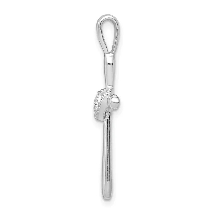 Necklaces Solid 14k White Gold 110ct Simulated CZ Cross wHeart Pendant Goldia