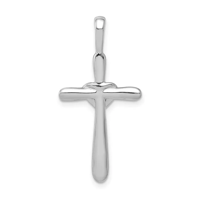 Necklaces Solid 14k White Gold 110ct Simulated CZ Cross wHeart Pendant Goldia