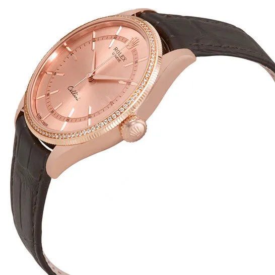 PreStyled Sets JMS always Original Rolex Cellini Pink Gold Diamond 18K Everose Gold Mens Watch 50605RBR