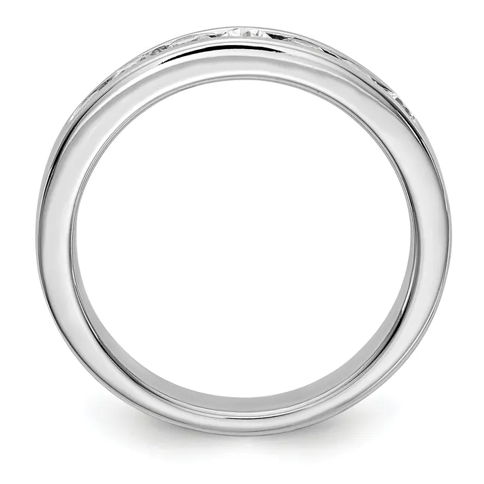 Rings Goldia 063ct CZ Solid Real 14K White Gold 728mm Stone Channel Wedding Band Ring