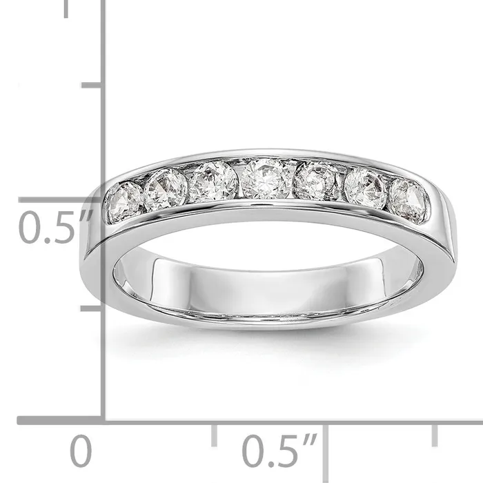Rings Goldia 063ct CZ Solid Real 14K White Gold 728mm Stone Channel Wedding Band Ring