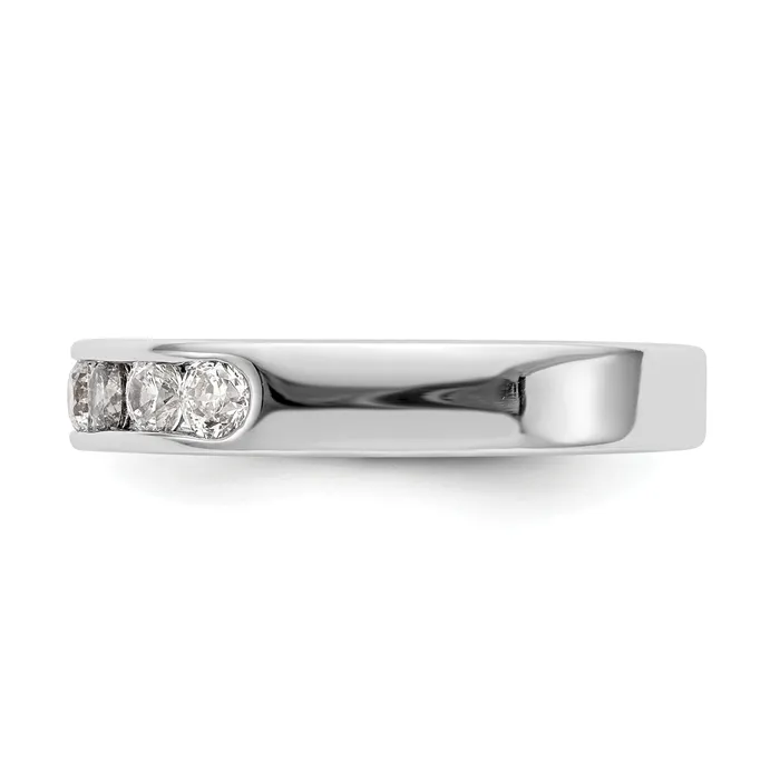Rings Goldia 063ct CZ Solid Real 14K White Gold 728mm Stone Channel Wedding Band Ring