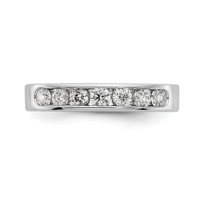 Rings Goldia 063ct CZ Solid Real 14K White Gold 728mm Stone Channel Wedding Band Ring