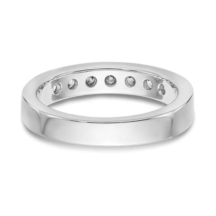 Rings Goldia 063ct CZ Solid Real 14K White Gold 728mm Stone Channel Wedding Band Ring