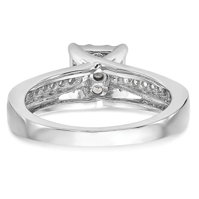 Rings Goldiacom 14K White Gold Complete Real Diamond Cluster Engagement Ring