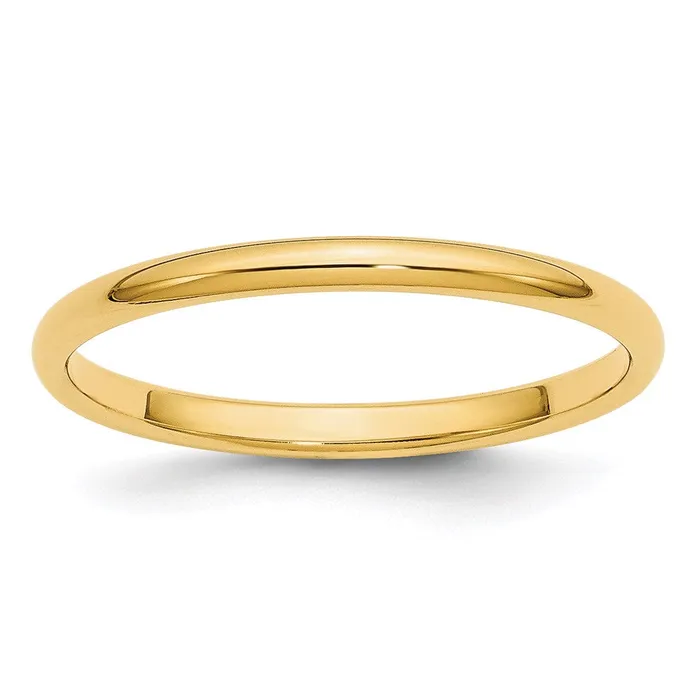 Rings Goldia Solid 10K Yellow Gold 2mm Half Round MensWomens Wedding Band Ring Size 85