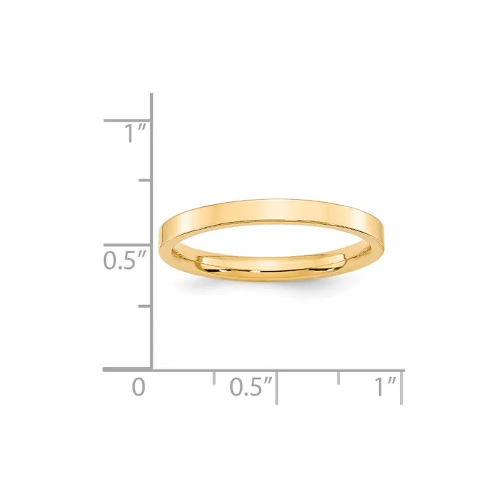 Solid 10K Yellow Gold 25mm Standard Flat Comfort Fit MensWomens Wedding Band Ring Size 4 Goldia Rings