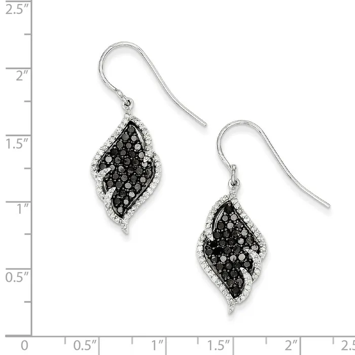 Sterling Silver Black u0026 White Diamond Earring Goldia Earrings