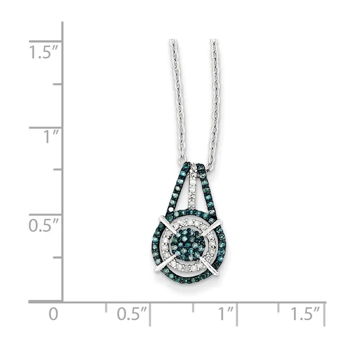 Sterling Silver Blue and White Diamond Pendant Goldia Necklaces