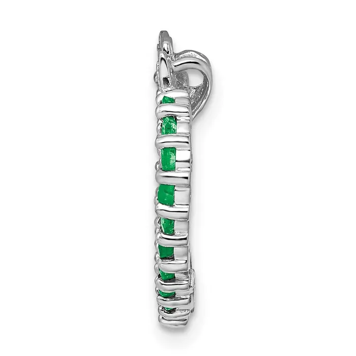 Sterling Silver Rhodiumplated Emerald u0026 Diamond Heart Pendant Goldia Necklaces