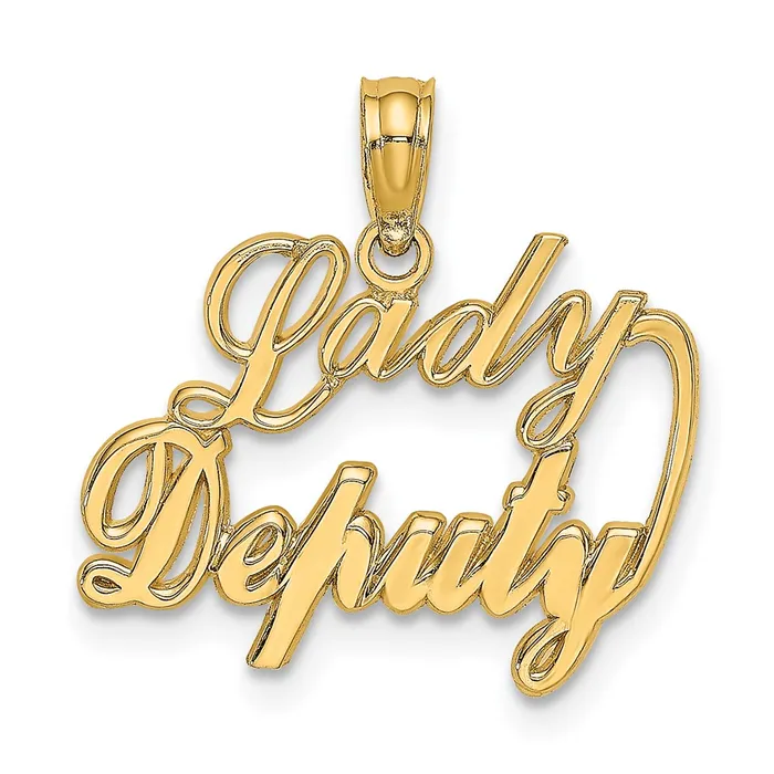 14k LADY DEPUTY Charm TreasureFineJewelers Charm Necklaces