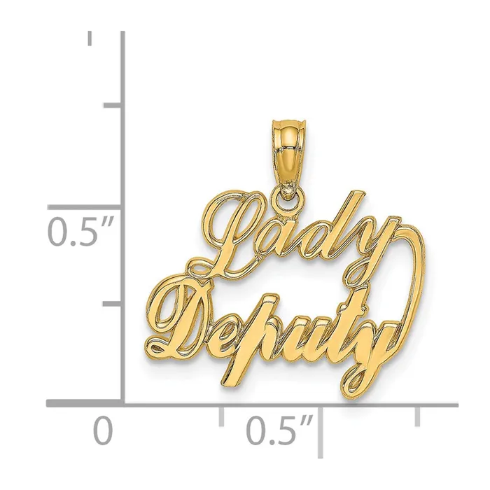 14k LADY DEPUTY Charm TreasureFineJewelers Charm Necklaces