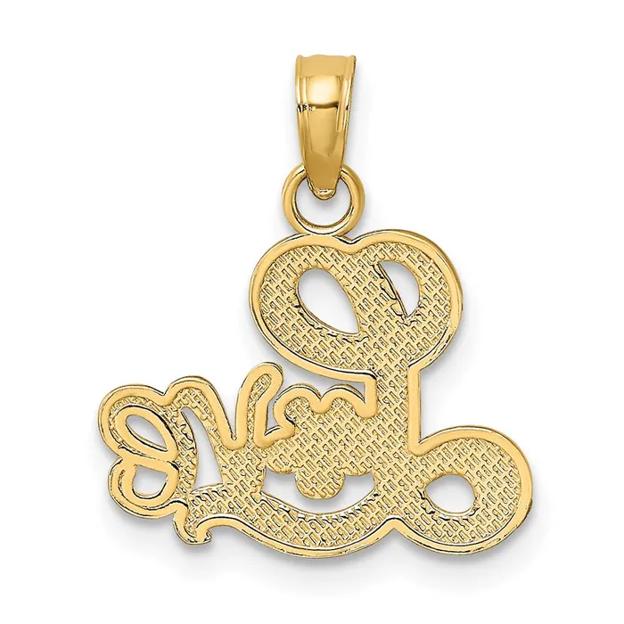 14k LOVE Script with Flower Charm TreasureFineJewelers Charm Necklaces