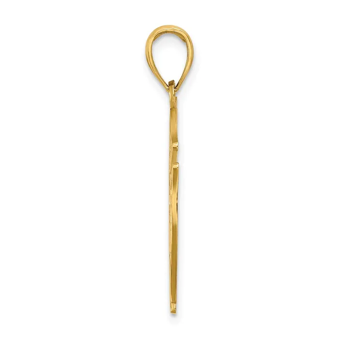 14k VFD Ladies AUX Shield Charm TreasureFineJewelers Charm Necklaces