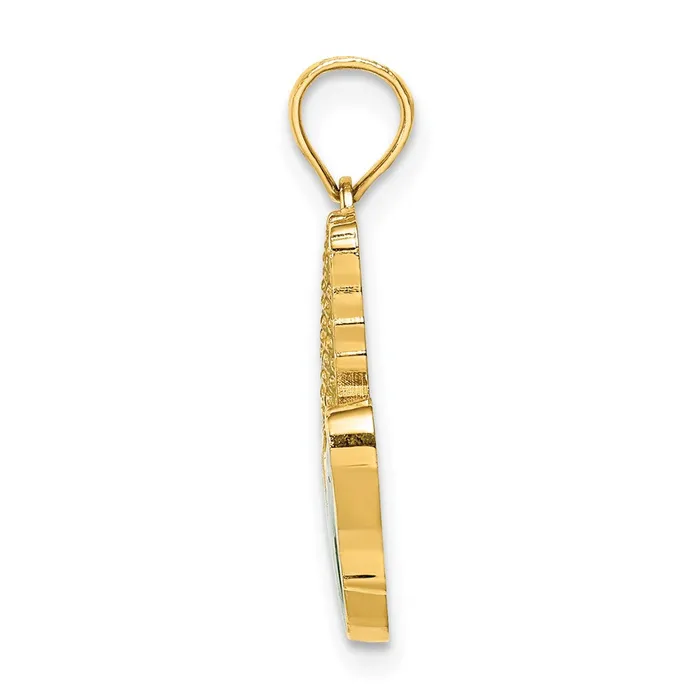 14K w Enamel Corn with Peeled Husk Charm TreasureFineJewelers Charm Necklaces