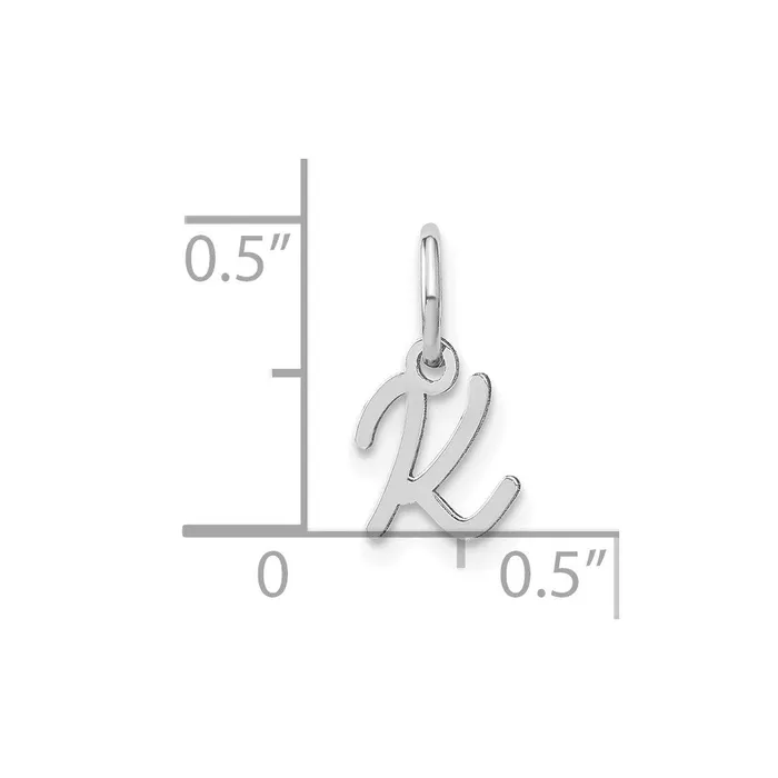14k White Gold Upper case Letter K Initial Charm TreasureFineJewelers Charm Necklaces