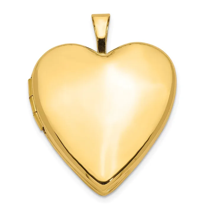 14k Yellow Gold 20mm Plain Polished Heart Locket TreasureFineJewelers Necklaces 14k Yellow Gold 20mm Plain Polished Heart Locket TreasureFineJewelers Necklaces
