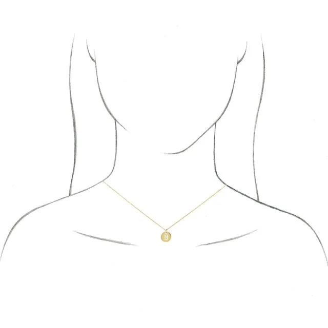 14K Yellow Gold Initial E 10 mm Disc 1618 Necklace TreasureFineJewelers Necklaces