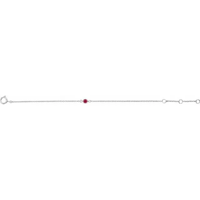 Bracelets TreasureFineJewelers 14K Rose Imitation Ruby Youth Birthstone 4 125 12 Bracelet