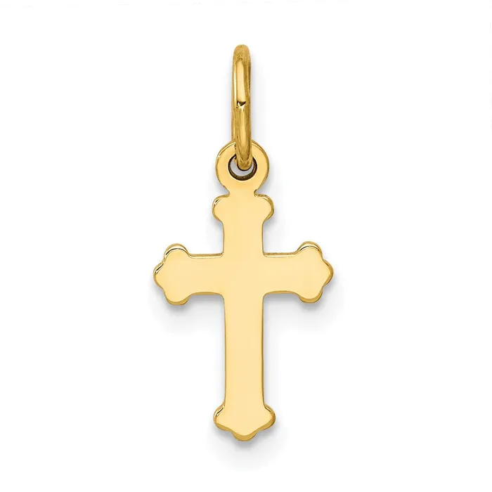 Charm Necklaces 14k Mini Polished Cross Charm TreasureFineJewelers