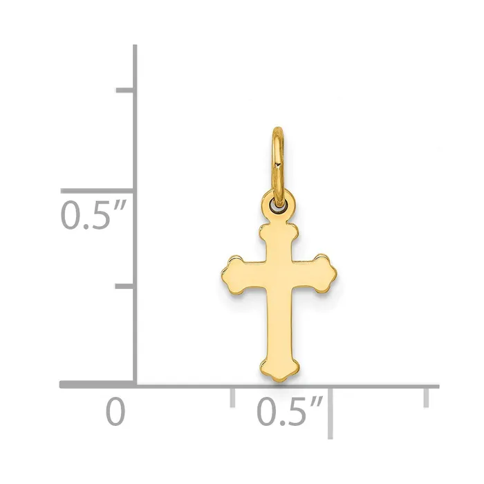 Charm Necklaces 14k Mini Polished Cross Charm TreasureFineJewelers