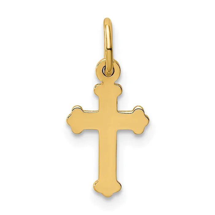 Charm Necklaces 14k Mini Polished Cross Charm TreasureFineJewelers
