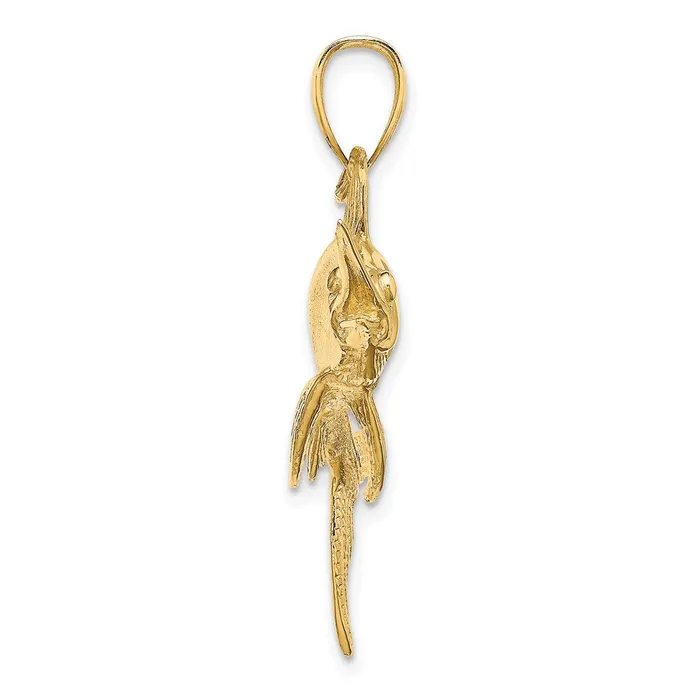 Charm Necklaces TreasureFineJewelers 14K 2D PolishedSatin Swordfish Charm