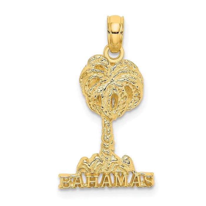 Charm Necklaces TreasureFineJewelers 14K BAHAMAS Palm Tree Charm