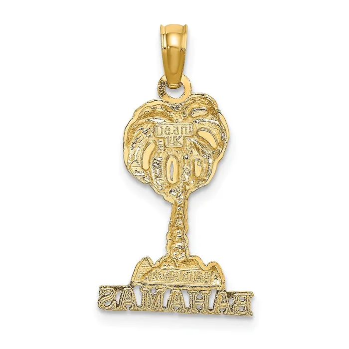 Charm Necklaces TreasureFineJewelers 14K BAHAMAS Palm Tree Charm