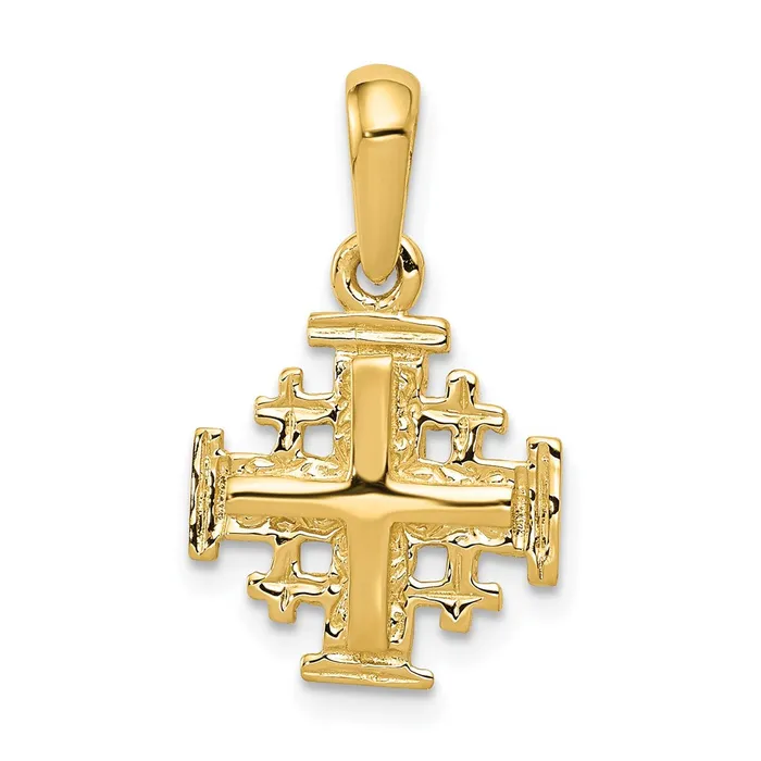 Charm Necklaces TreasureFineJewelers 14k Jerusalem Cross Charm