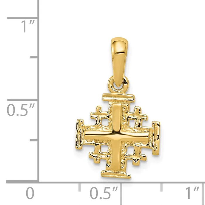 Charm Necklaces TreasureFineJewelers 14k Jerusalem Cross Charm
