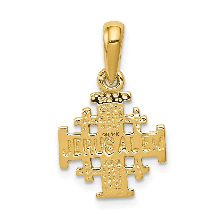Charm Necklaces TreasureFineJewelers 14k Jerusalem Cross Charm