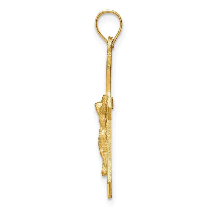 Charm Necklaces TreasureFineJewelers 14k Satin Diamondcut Crucifix Charm