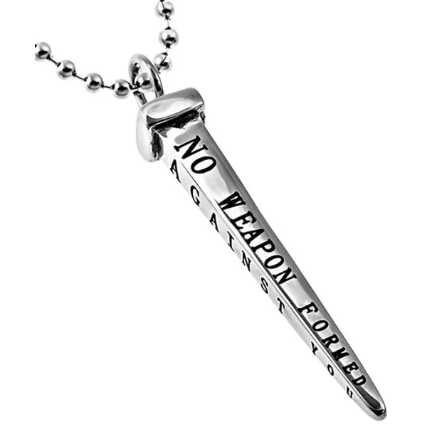 Cross Nail Necklace Isaiah 5417 NO WEAPON Stainless Steel Bead Chain North Arrow Shop Necklaces Cross Nail Necklace Isaiah 5417 NO WEAPON Stainless Steel Bead Chain North Arrow Shop Necklaces
