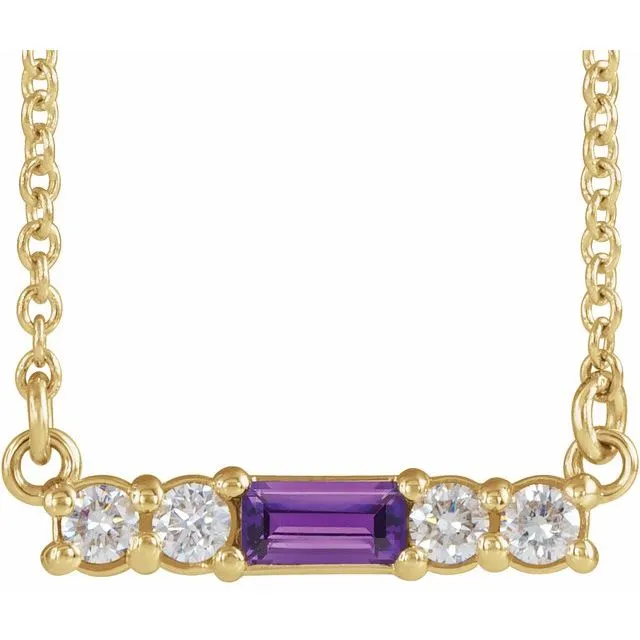 Necklaces 14K Yellow Amethyst 15 CTW Diamond 18 Necklace TreasureFineJewelers