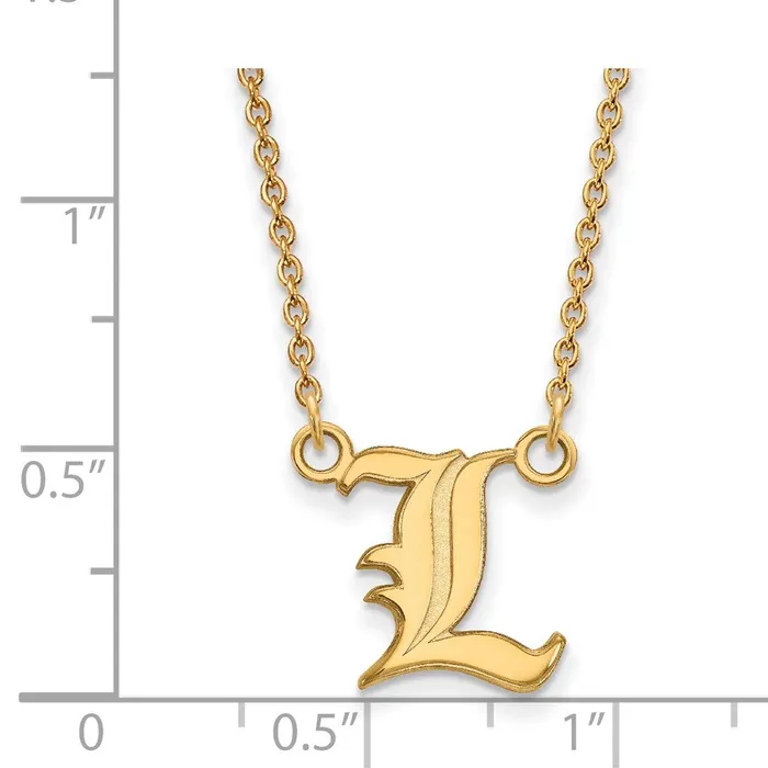 Necklaces 14K Yellow Gold University of Louisville Small Pendant with Necklace TreasureFineJewelers