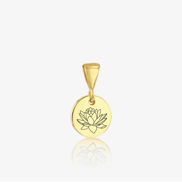 Necklaces Ema Jewels Waterlily July Birth Flower Pendant ONLY 14K 925 Gold Vermeil Necklaces Ema Jewels Waterlily July Birth Flower Pendant ONLY 14K 925 Gold Vermeil