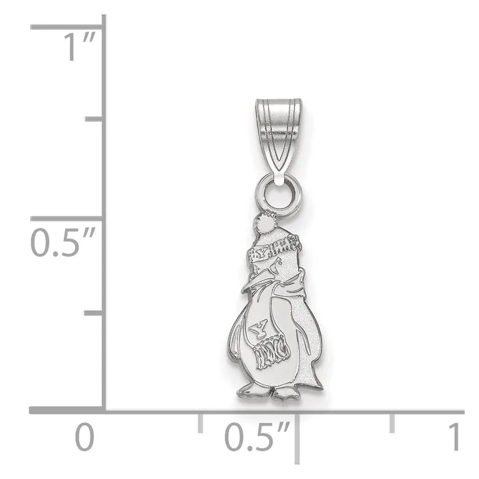Necklaces Sterling Silver Rhodiumplated Youngstown State University Penguin Small Pendant TreasureFineJewelers