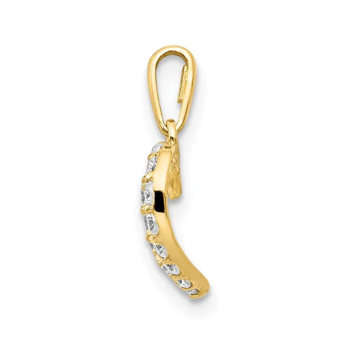 Necklaces TreasureFineJewelers 14k Yellow Gold CZ Childrens Heart Pendant