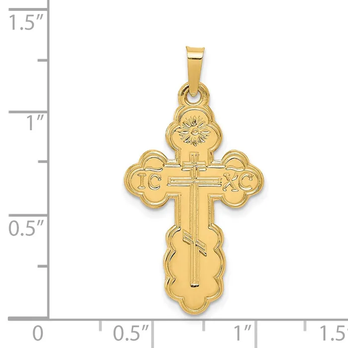 Necklaces TreasureFineJewelers 14k Yellow Gold Eastern Orthodox Cross Pendant