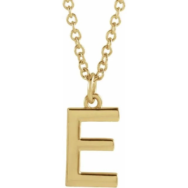 Necklaces TreasureFineJewelers 18K Yellow GoldPlated Sterling Silver Initial E Dangle 18 Necklace Necklaces TreasureFineJewelers 18K Yellow GoldPlated Sterling Silver Initial E Dangle 18 Necklace