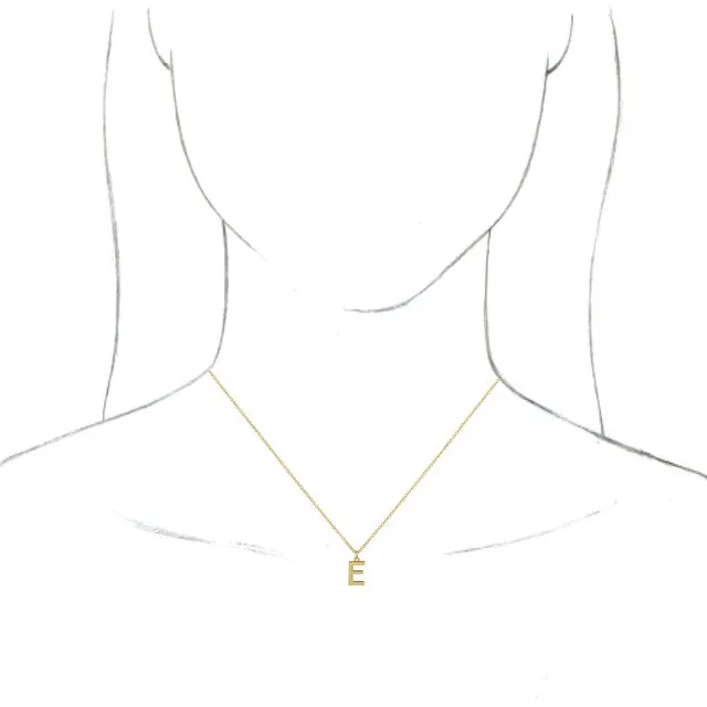 Necklaces TreasureFineJewelers 18K Yellow GoldPlated Sterling Silver Initial E Dangle 18 Necklace