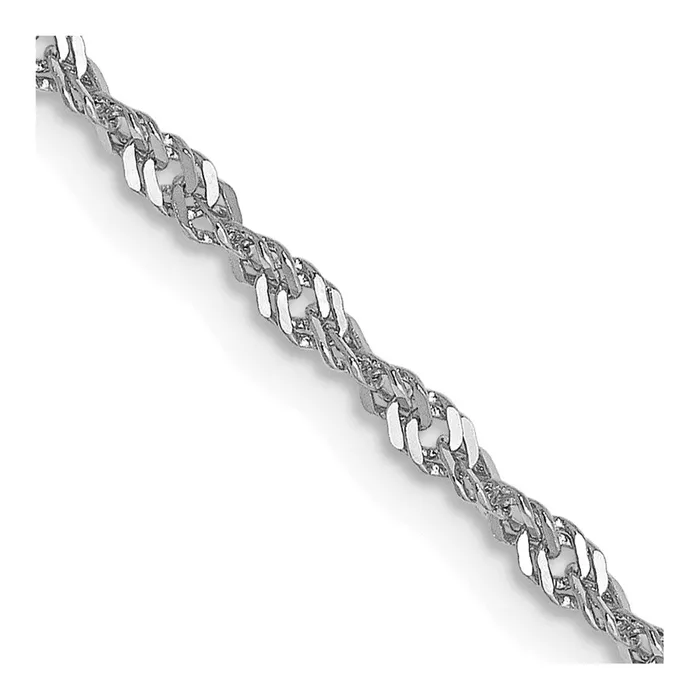 Necklaces TreasureFineJewelers Leslies 14K White Gold 16mm Singapore Chain Necklaces TreasureFineJewelers Leslies 14K White Gold 16mm Singapore Chain