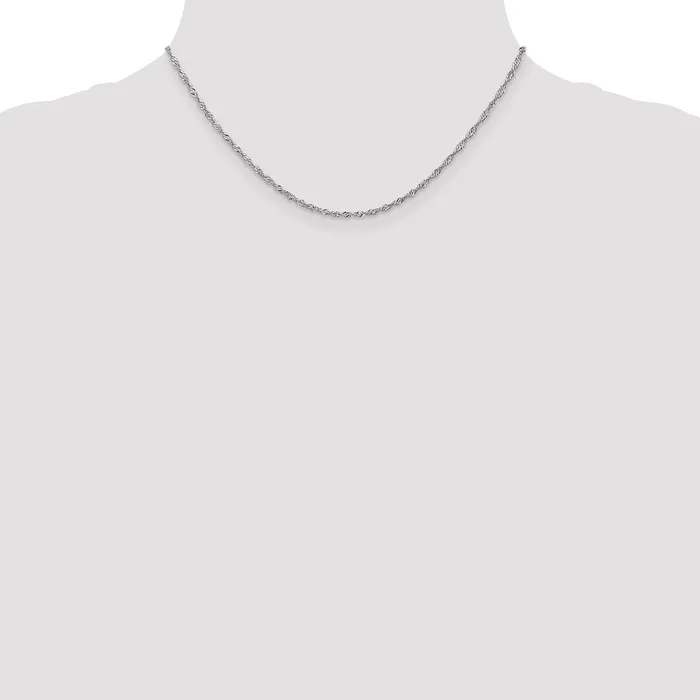 Necklaces TreasureFineJewelers Leslies 14K White Gold 16mm Singapore Chain